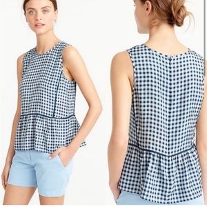 J. Crew Silk Peplum Top